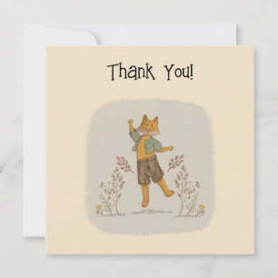 Tack för ditt kort för Cute Fox-illustrationen