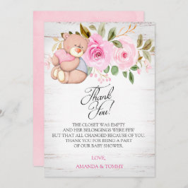 Tack för ditt kort för Cute Nalle Baby Shower