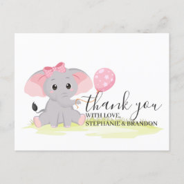 Tack för ditt kort för Cute Rosa Elephant Balloon