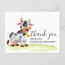 Tack för ditt kort för Cute Tecknad Cow