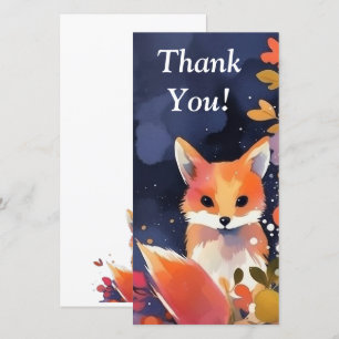 Tack för ditt kort för Cute Watercolor Fox