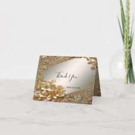 Tack för ditt kort för den moderna Blommigten Guld