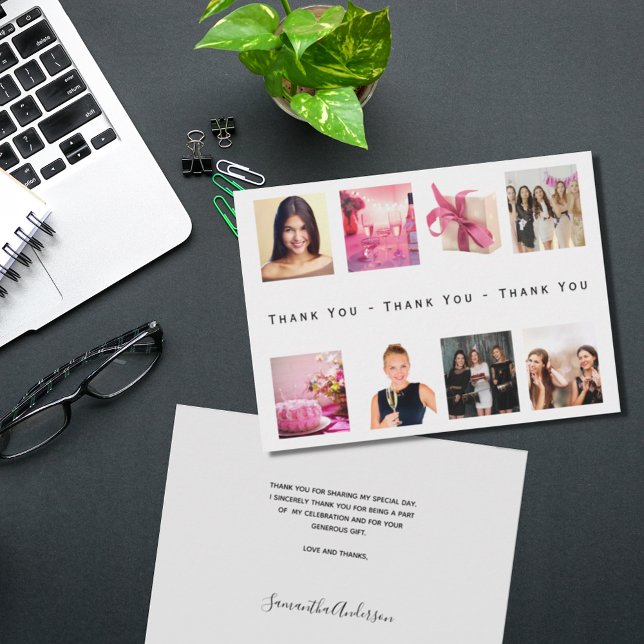 Tack för ditt kort för din fotokollage på födelsed (Skapare uppladdad)