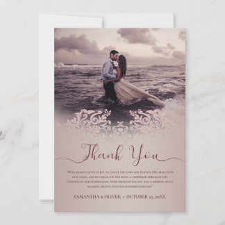 Tack för ditt kort för elegant Beige Bröllop