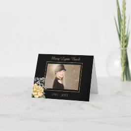 Tack för ditt kort för elegant Black and Guld