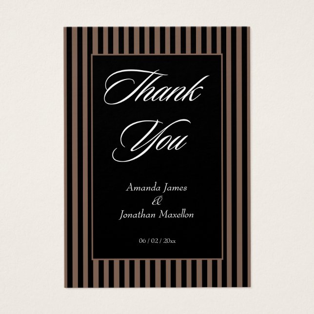 Tack för ditt kort för elegant Black och Brown Ran (Framsidan)