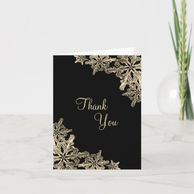 Tack för ditt kort för elegant Black och Guld (Framsida)