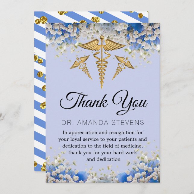 Tack för ditt kort för elegant Blommigt Daisy Dokt (Fram/baksida)