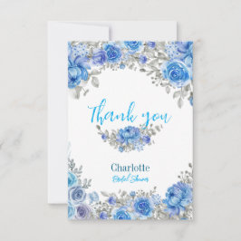 Tack för ditt kort för elegant Blue Blommigt