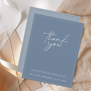 Tack för ditt kort för elegant Dusty Blue Script B