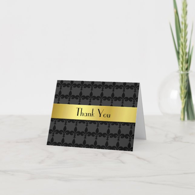 Tack för ditt kort för elegant Fleur Di Lys (Framsida)