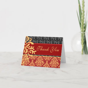 Tack för ditt kort för elegant Giled Damask