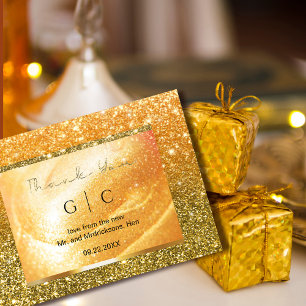 Tack för ditt kort för elegant Guld   Glitter och 