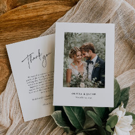 Tack för ditt kort för elegant Modern Bröllop