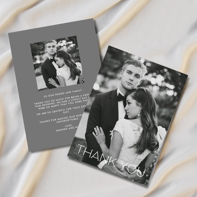 Tack för ditt kort för elegant Photo Bröllop (Elegant Photo Wedding Thank You Card)