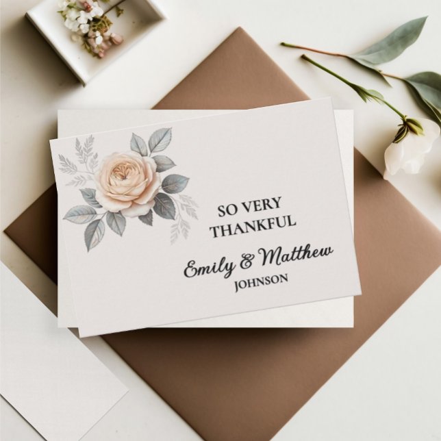 Tack för ditt kort för elegant Rosa ros (Skapare uppladdad)