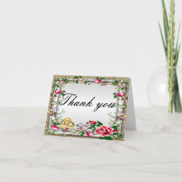Tack för ditt kort för elegant Rustic Röd ros
