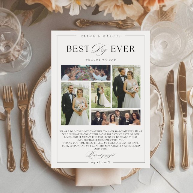 Tack för ditt kort för elegant Script Bröllop 5 Fo (Skapare uppladdad)