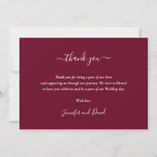 Tack för ditt kort för elegant Script Burgundy