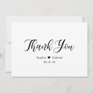 Tack för ditt kort för elegant Script Simple Heart