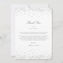 Tack för ditt kort för elegant Script Snöflingor