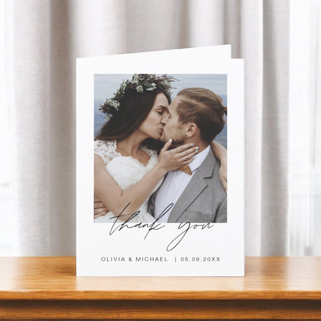 Tack för ditt kort för elegant-skript Photo Bröllo (Skapare uppladdad)
