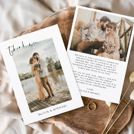 Tack för ditt kort för elegant-skript Photo Bröllo