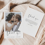 Tack för ditt kort för elegant-skript Photo Bröllo Flygblad<br><div class="desc">Uttryck din innerliga tacksamhet i tidlös stil med den här Eleganten Skript - Bröllop - tackkort. Det här kortet har förfinad kalligrafi, en fullt fotolayout och minimal design i inslag, och är det perfekt sättet att tacka dina gäster samtidigt som du visar ett omhuldat ögonblick från din stora dag. Perfekt...</div>