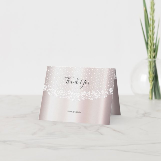 Tack för ditt kort för elegant White Snöre Blommig (Framsida)