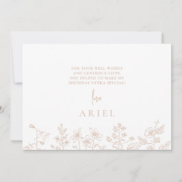 Tack för ditt kort för elegantens blommigt, rosa f