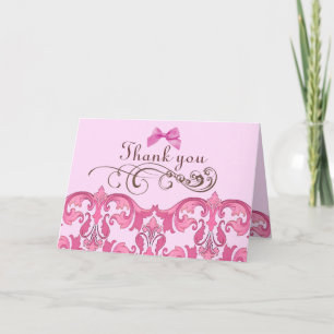 Tack för ditt kort för elegantens Rosa Damask