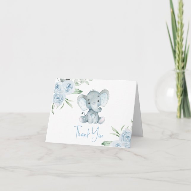 Tack för ditt kort för Elephant Baby Shower (Framsida)