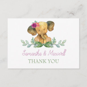 Tack för ditt kort för Elephant Baby Shower