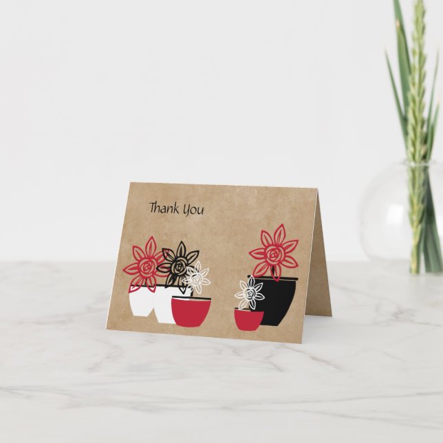 Tack för ditt kort för enkel Blommigt (Framsida)