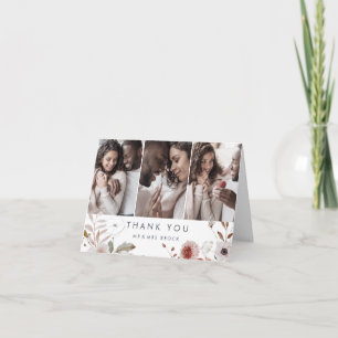 Tack för ditt kort för enkel Blommigt 3-fotomall