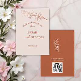 Tack för ditt kort för enkel Boho-Blommigt