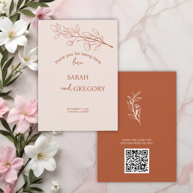 Tack för ditt kort för enkel Boho-Blommigt (Skapare uppladdad)