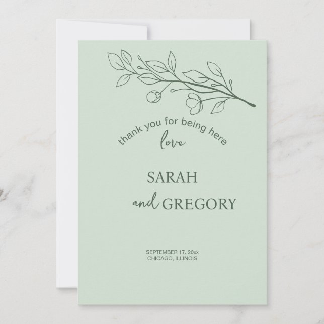 Tack för ditt kort för enkel Boho-Blommigt (Framsida)