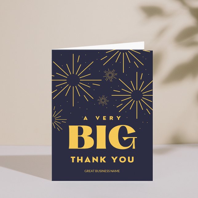 Tack för ditt kort för Fireworks Business Namn (Fireworks Business Name Gratitude Thank You card)