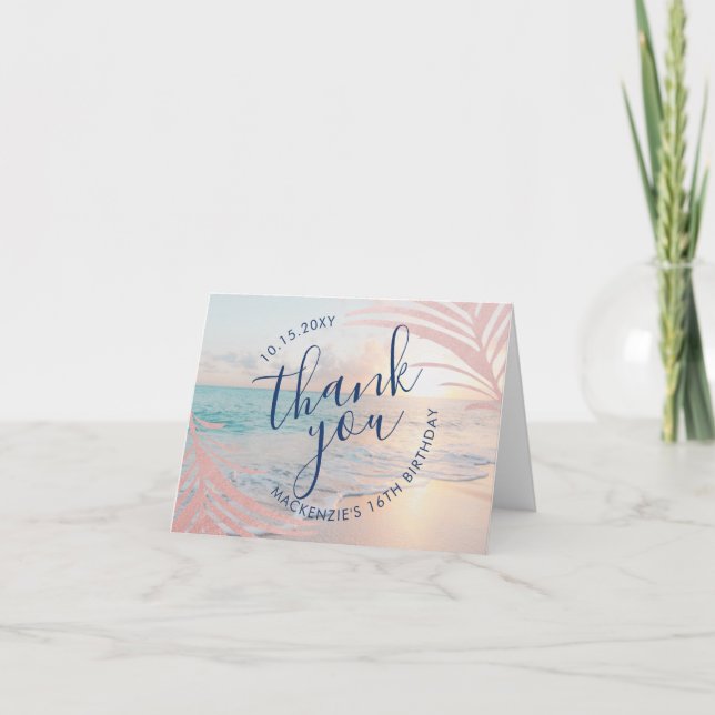 Tack för ditt kort för Födelsedagsfesten Beach (Framsida)