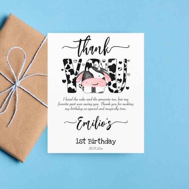 Tack för ditt kort för födelsedagsfesten Cow Barny (Skapare uppladdad)