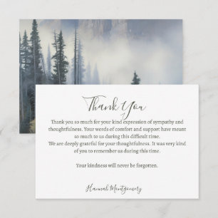 Tack för ditt kort för Forest Funeral Sympathy