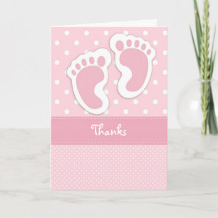 Tack för ditt kort för fotoutskrift i rosa Baby