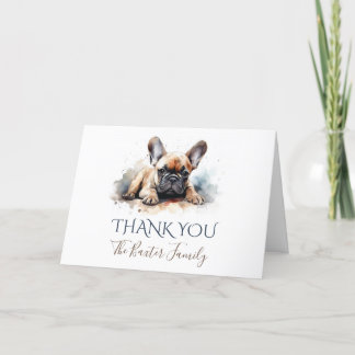 Tack för ditt kort för fransk Bulldog Watercolor