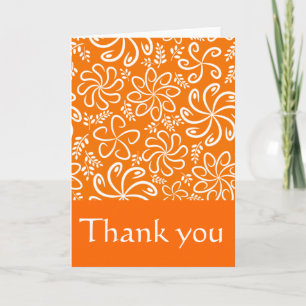 Tack för ditt kort för funky orange blommor och lö