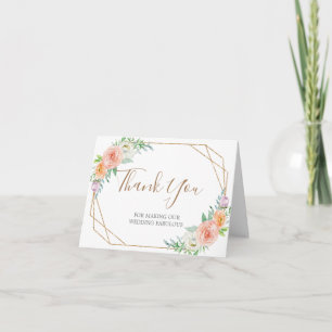 Tack för ditt kort för Geometric Flowers Bröllop