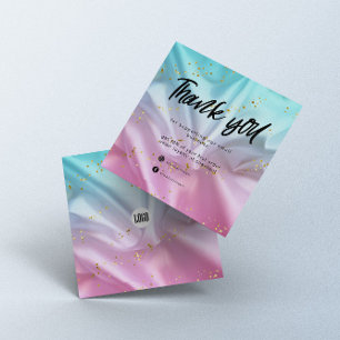 Tack för ditt kort för Glitter, rosa Blue Satin