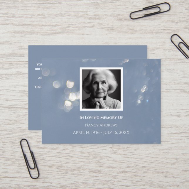 Tack för ditt kort för grått Funeral Memorial från (Fram/Back In Situ)