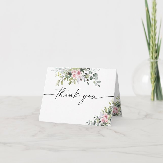 Tack för ditt kort för Grey  Rosa Baby Shower (Framsida)