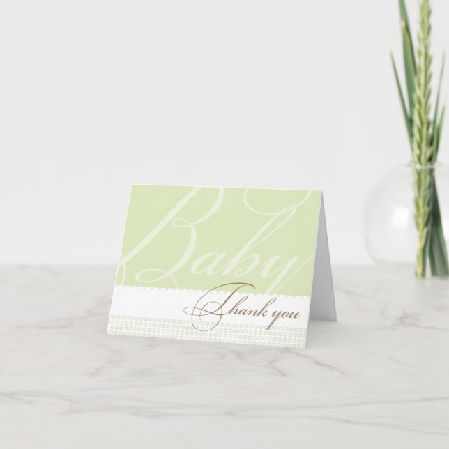 Tack för ditt kort för grönt Baby Shower (Framsida)
